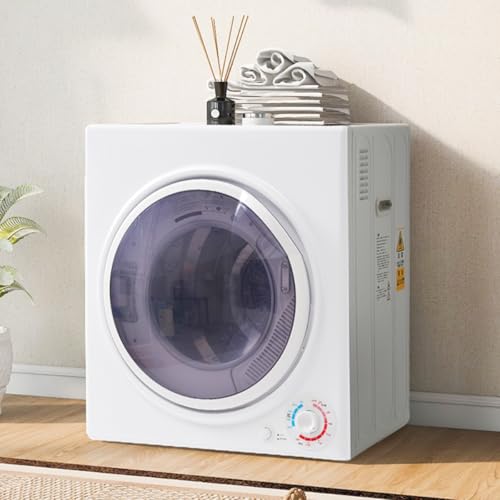 Simpolu 6kg 衣類乾燥機 壁掛け 布団乾燥機 除湿 安全ロック ミニ 乾燥機 コンパクト ダイヤル式 節電 低音 低振動 ドラム式 靴乾燥 高温除菌 湿気取り 一人暮らし やさしく乾燥 梅雨 湿気 花粉 家庭用 ウール 完成品 (ホワイト)